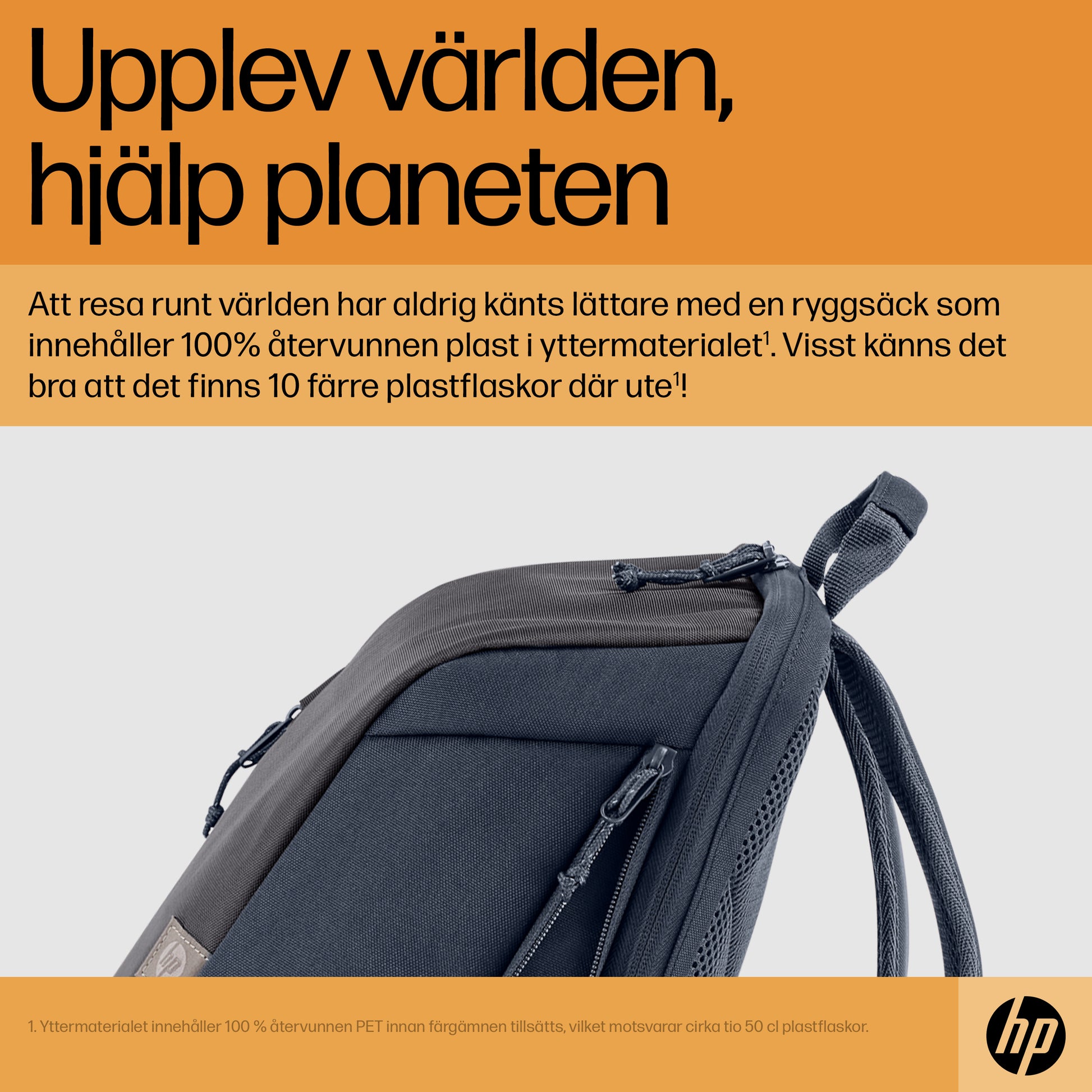 HP Travel 18 liter ryggsäck för 15,6 tum bärbar dator i Iron Grey