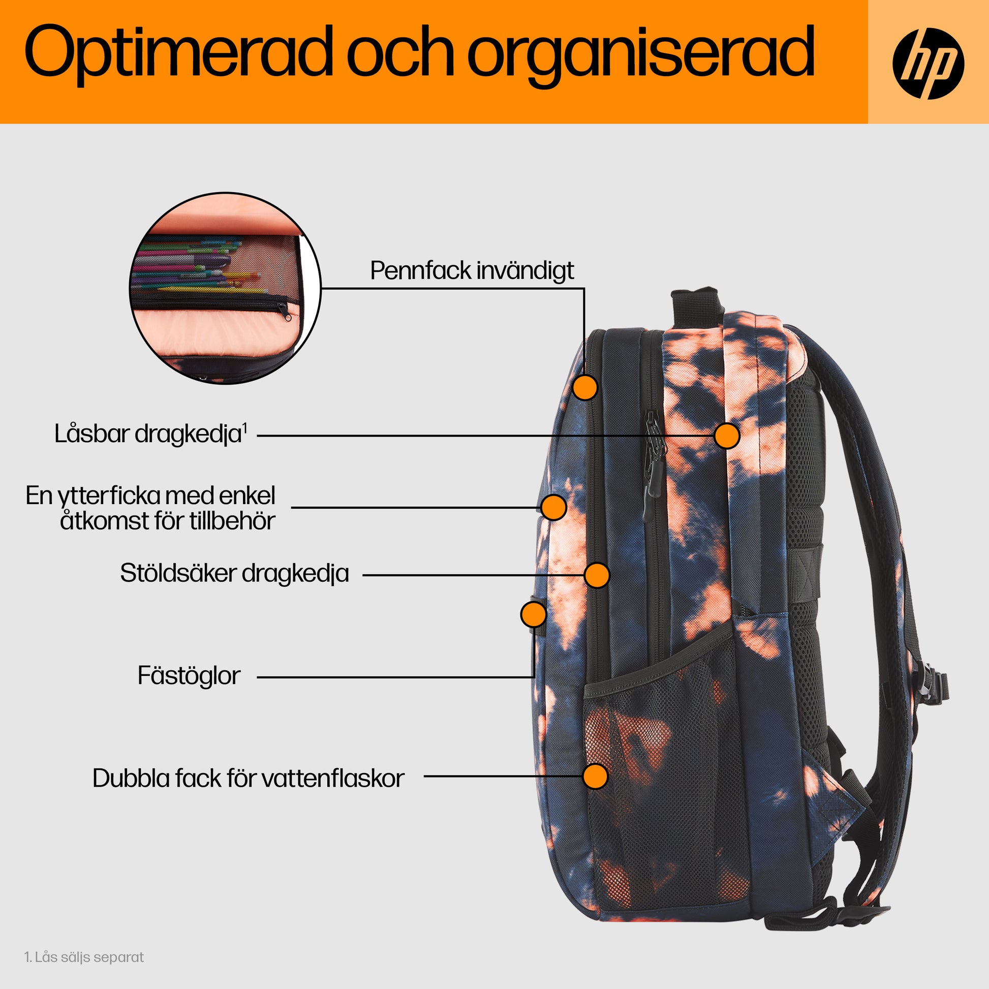 HP Campus XL ryggsäck i Tie Dye