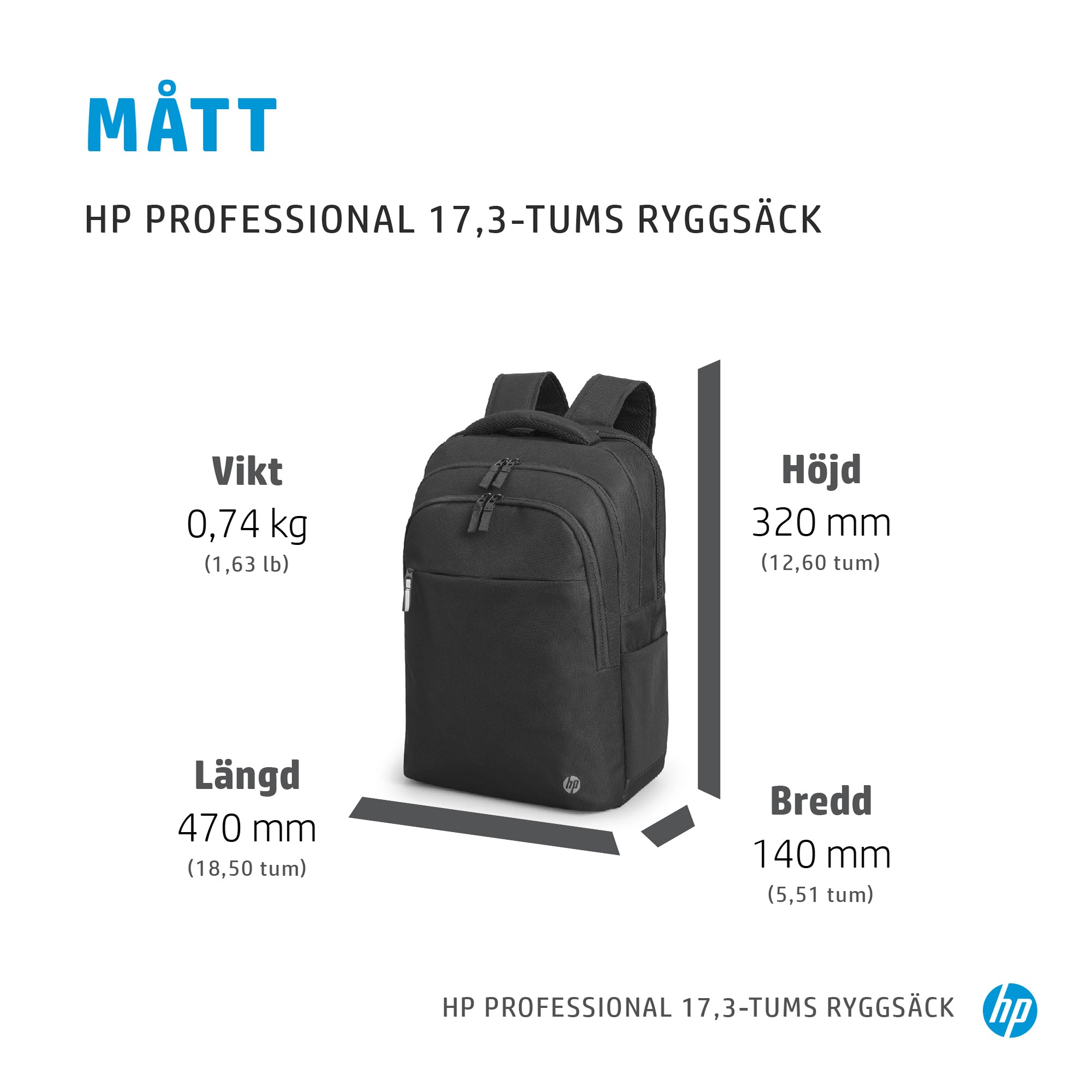 HP Prelude 17,3 tum ryggsäck