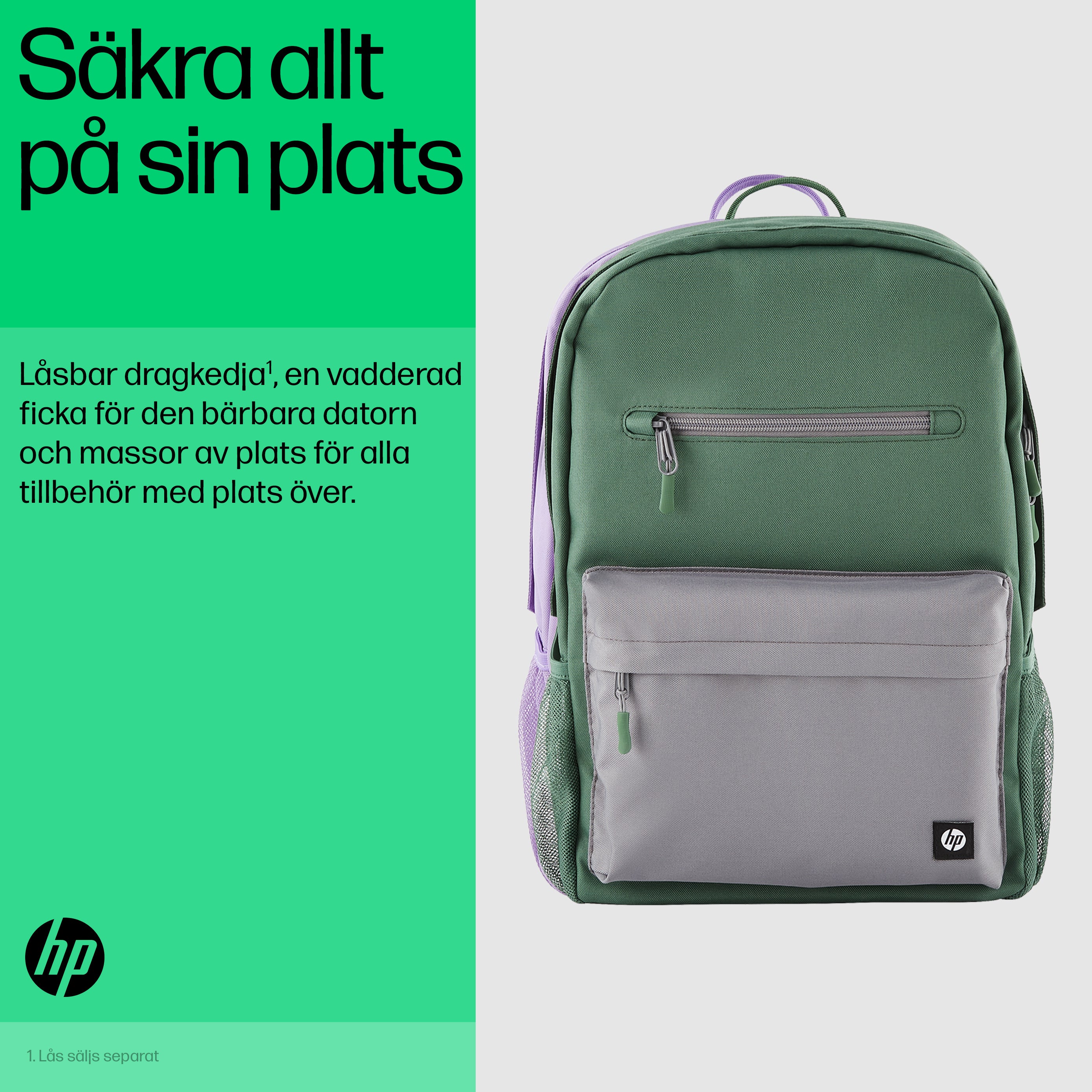 HP Campus grön ryggsäck