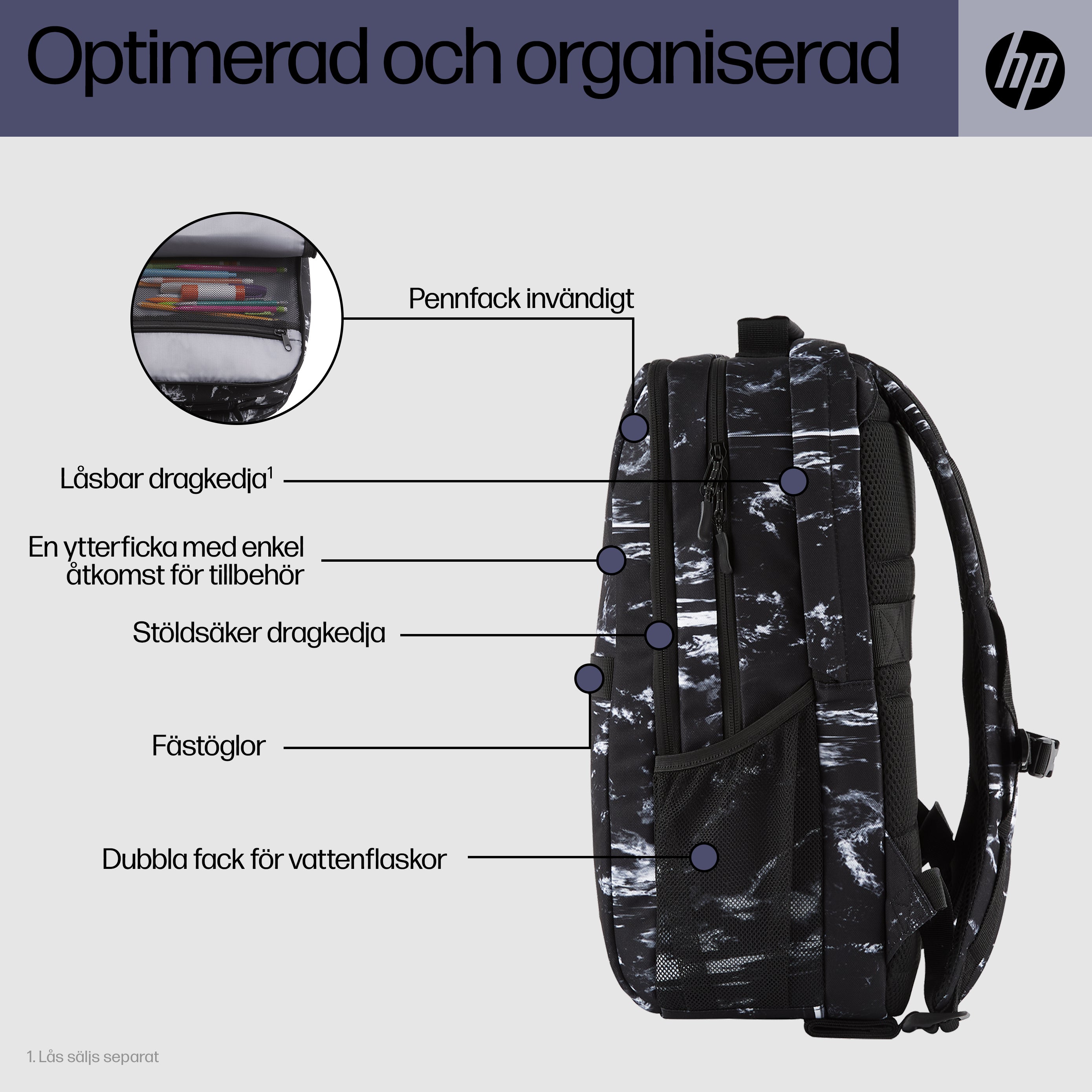 HP Campus XL ryggsäck i Marble Stone