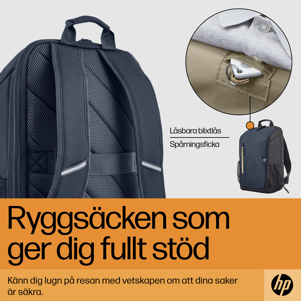 HP Travel 18 liter ryggsäck för 15,6-tums bärbar dator i Blue Night