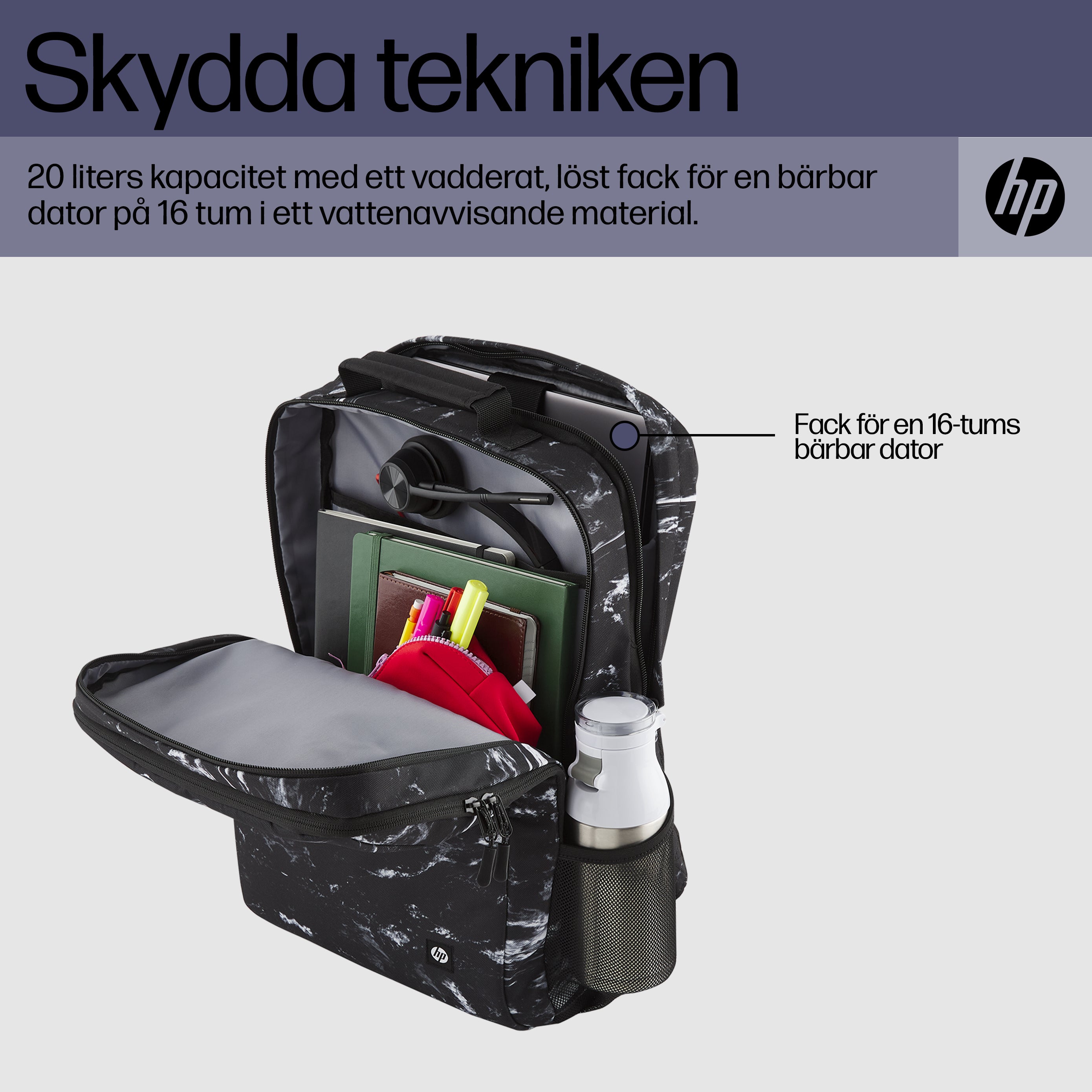 HP Campus XL ryggsäck i Marble Stone