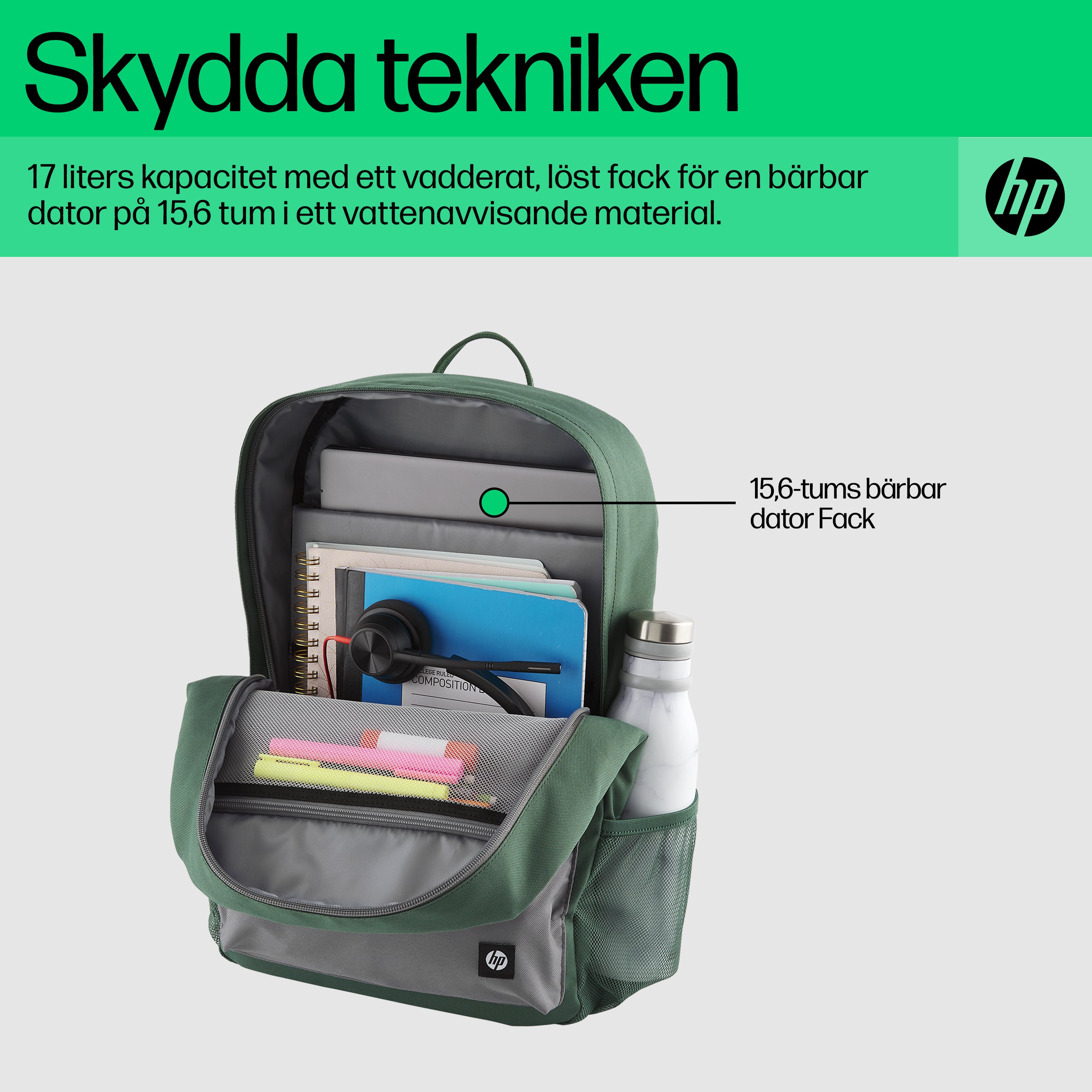 HP Campus grön ryggsäck