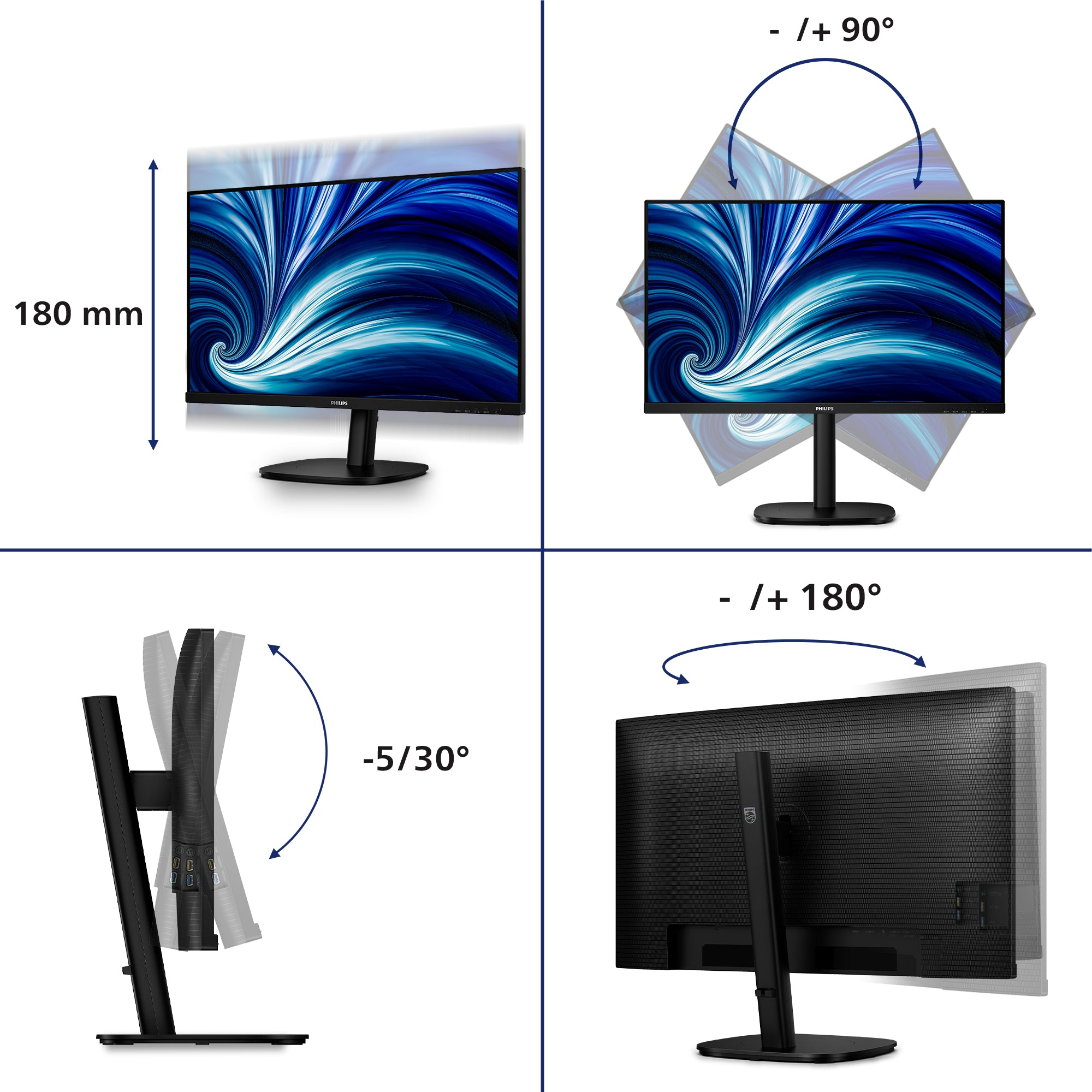 Philips 3000 series 32B2N3500/00 platta pc-skärmar 80 cm (31,5") 2560 x 1440 pixlar Quad HD LCD Svart