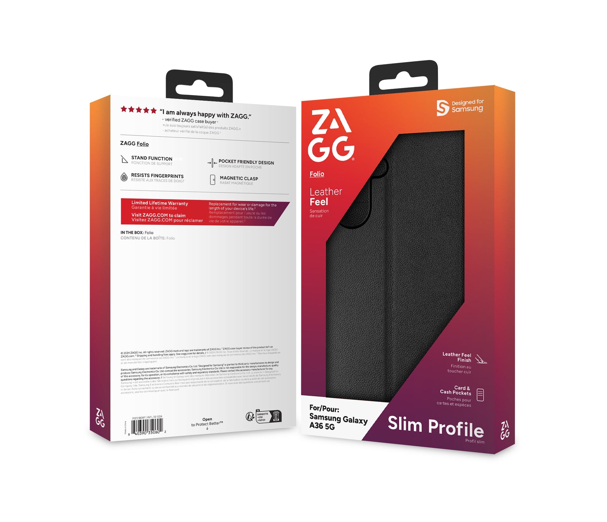 ZAGG Folio mobiltelefonfodral 17 cm (6.7") Svart