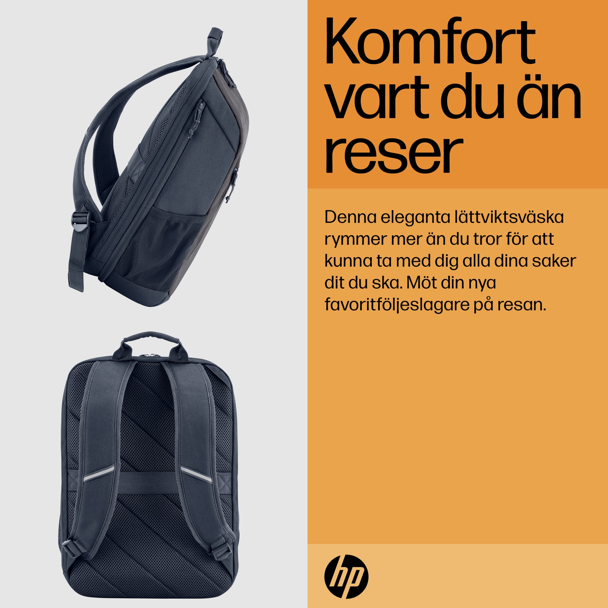 HP Travel 18 liter ryggsäck för 15,6 tum bärbar dator i Iron Grey